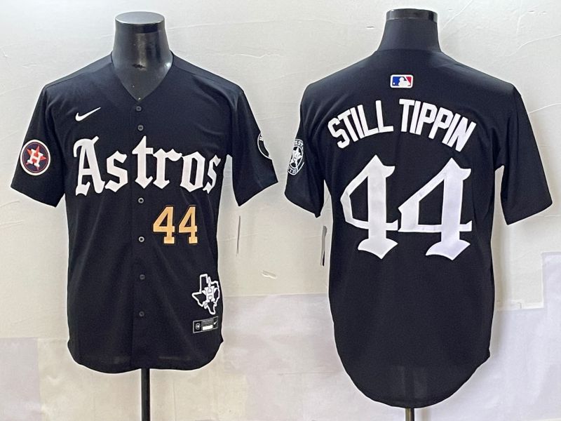 Men 2025 Houston Astros #44 Still Tippin Black Five generations Joint Name Nike MLB Jersey style 9